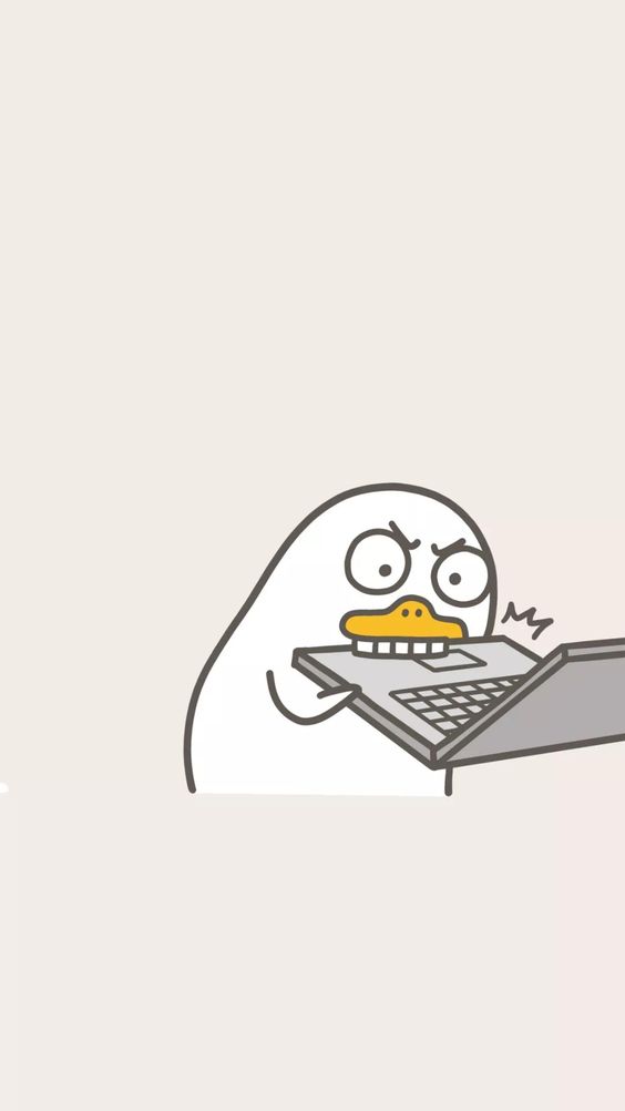 Tổng hợp hình nền con vịt cute đang ngậm laptop